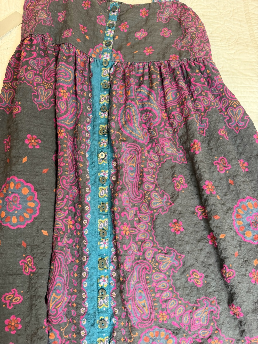 Natural Life Lucy Floral Maxi Dress Boho Brimfield Bandana Charcoal Small - Picture 10 of 10